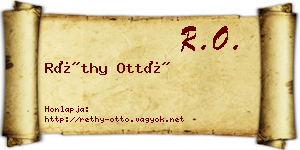 Réthy Ottó névjegykártya